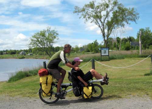 Our tandem bike loaded with enough camping gear for the whole spring & summer