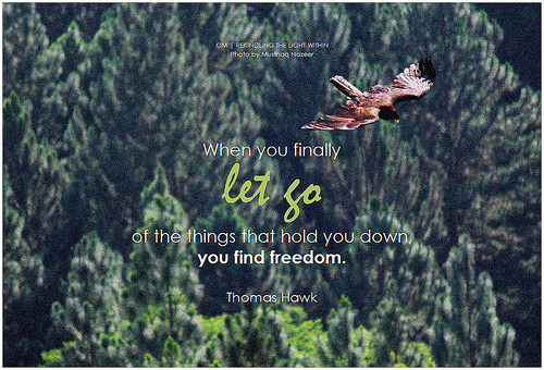 "When you finally let go of the things that hold you donw, you find freedom." Thomas Hawk